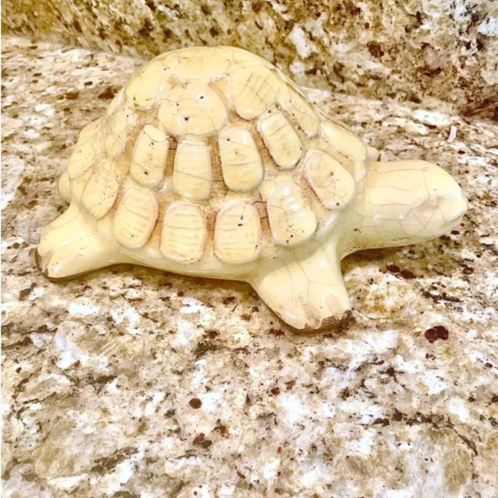 Weathered Ceramic Turtle Decor